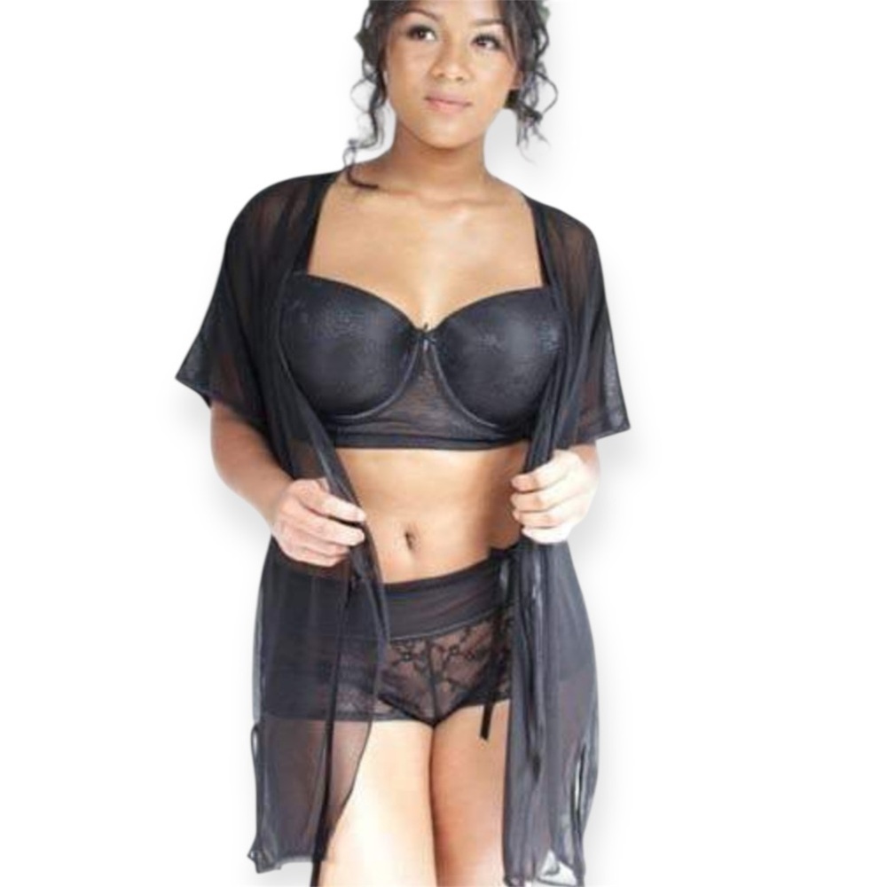 Black Sheer Lingerie Kimono Robe NWT | Valentines Day